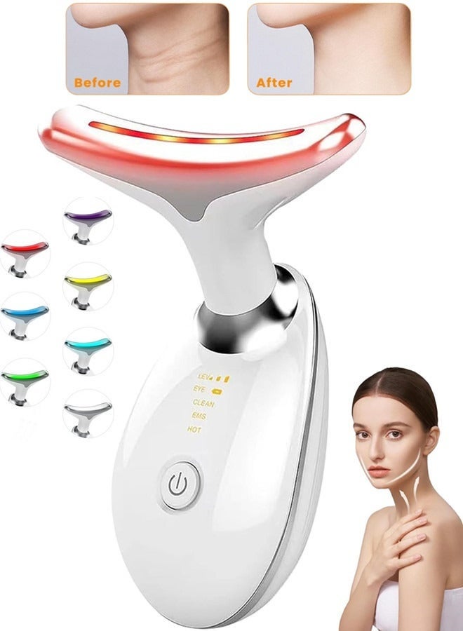 Ayshal EMS Face Massager & Facial Lifting Therapy Machine – Anti Wrinkle Skin Tightening Reduce Double Chin, Face Beauty Device Skin Care Tools with 7 Colour Modes-white - Image 1